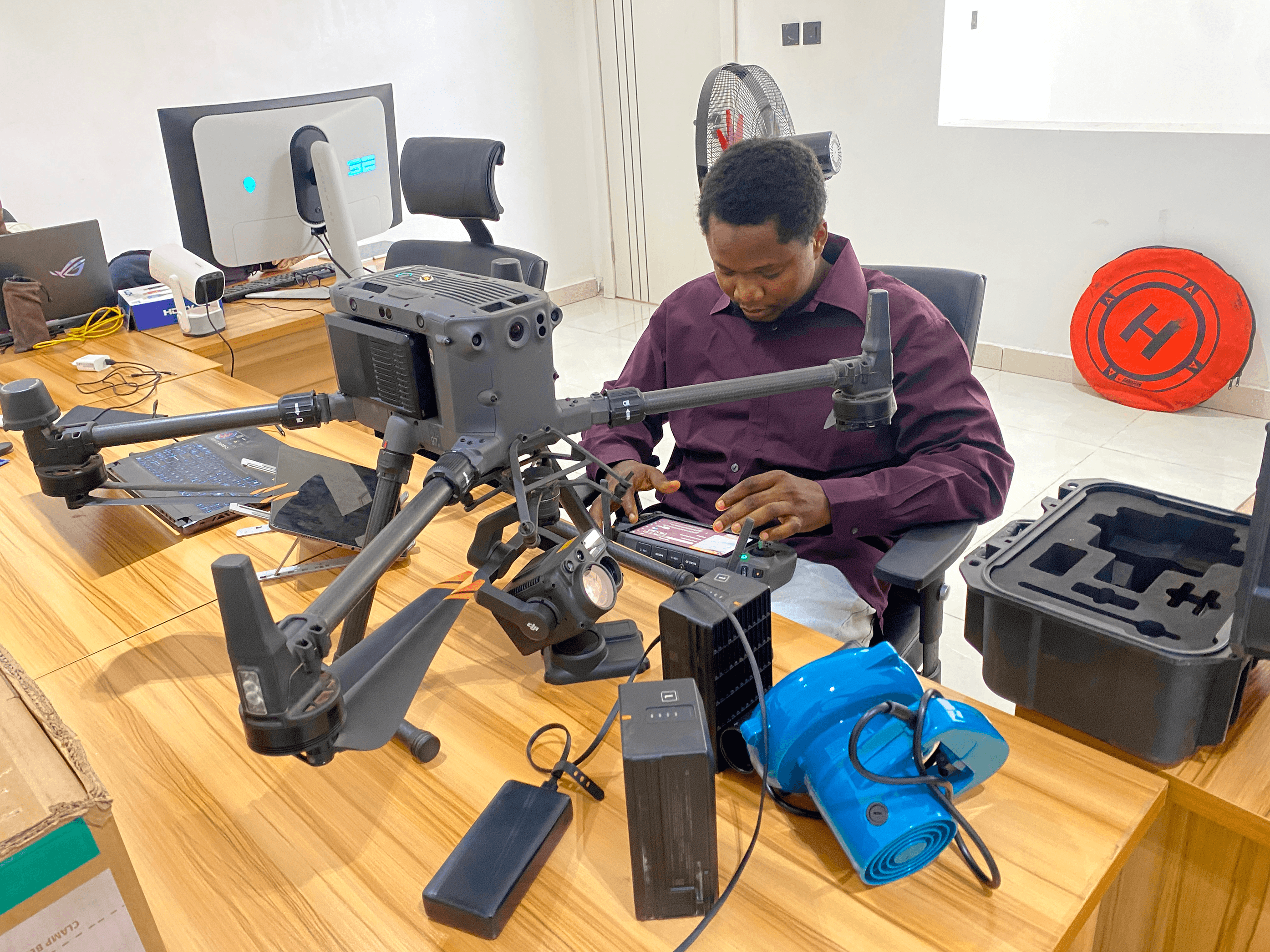 Instructor with FPV drone